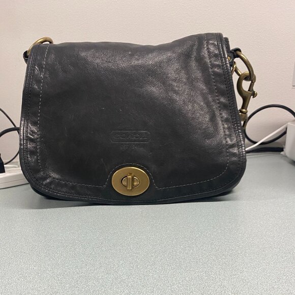 Vintage Coach Saddle Legacy Women's  Shoulder Bag - Black D0769-11134. - Picture 3 of 13